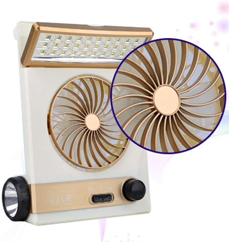Portable Desk Fan with LED Light — Rechargeable