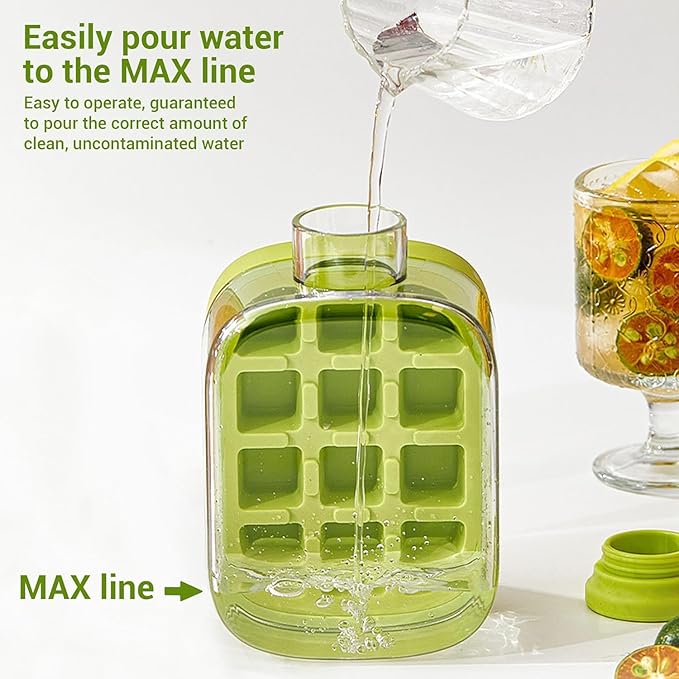 Ice cube bottle in use