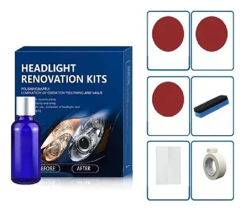 Car Headlight Renovation Kit - bottle and box