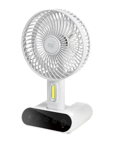 Portable Desk Fan with LED Light — Rechargeable